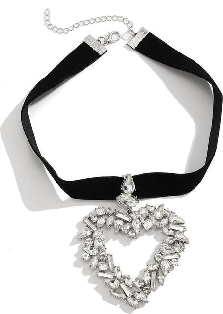 KMVEXO Halskette, Herz, Strass, Schwarzer Samt, Damen - Bild 1