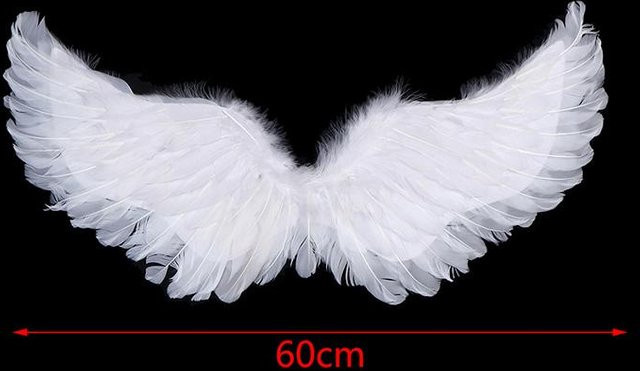 Weiße Engelsfedern Flügel Heiligenschein Zauberstäbe, Cosplay, Weiß - Bild 1