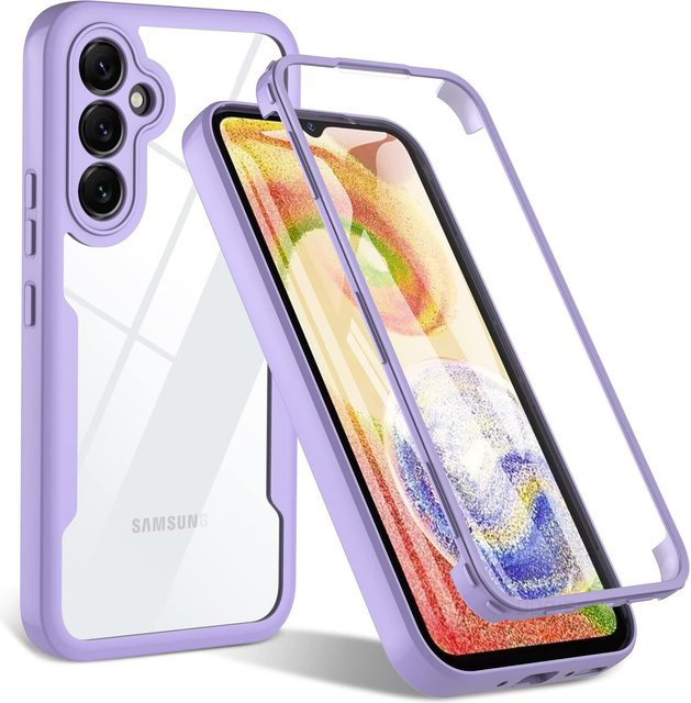 Stoßfeste 360 Ganzkörper-Displayschutzfolie und transparente Hülle für Samsung Galaxy A-Serie in Violett - Bild 1