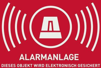 ABUS Warnaufkleber Alarmanlage AU1322 Rot B: 1,48 cm, H: 1,05 cm - Bild 1