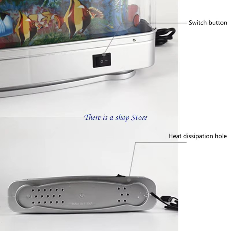 D0AD LED Aquarium-Fischlampe mit beweglichem Fisch, transparentes Nachtlicht für den Tisch mit USB-Anschluss - Bild 4