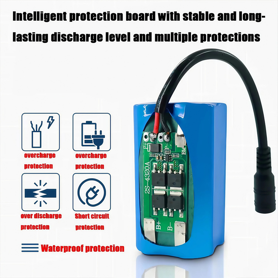Aleaivy Li-Ionen-Akkupack für Fernbedienung und RC Angelköderboot, 7,4V, 19800mAh, Blau - Bild 2
