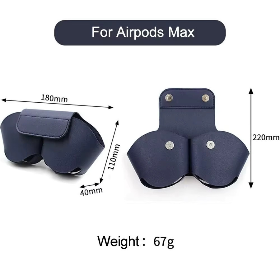 Schutzhülle aus Protein-Leder für Apple AirPods Max und P9 Kopfhörer in Blau - Bild 6