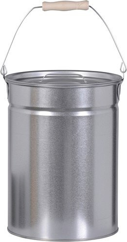 FIREFIX Ascheeimer aus Stahl in Silber, H: 30 cm, B: 25 cm - Bild 1