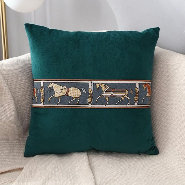 JMG Clothing Pferde Kissenbezug mit Grafikdesign in Grün, B/H: 30 x 50 cm - Bild 1