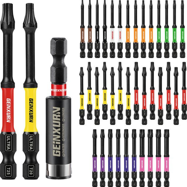 Geinxurn Torx-Schraubendreher-Bit-Set T7-T40 mit magnetischem Bithalter in 2, 3 und 6 Zoll - Bild 1