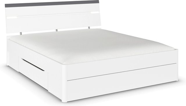 RAUCH BLUE Corvo Bett in Weiß mit Sockelschubladen und LED-Beleuchtung, Breite: 185 cm, Höhe: 102 cm - Bild 1