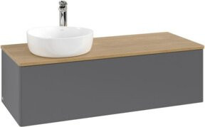 V&B Antao Waschtischunterschrank Wandmontage Eiche Honig Lackiert B/T/H: 120 x 36 x 50 cm - Bild 1