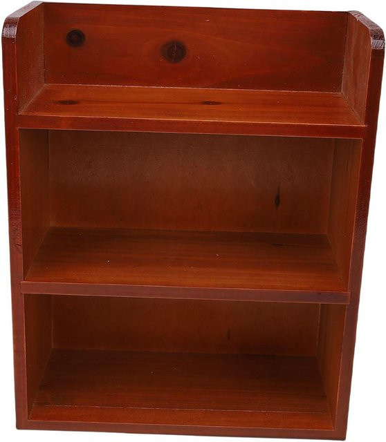 KONNWEI Wandmontiertes Holz-Aufbewahrungsregal in Brown im Vintage-Stil mit Rückwand - Bild 1