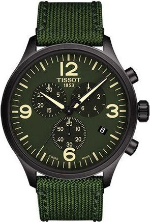 Tissot Armbanduhr Speedmaster, Quarz, Edelstahl, grünes Zifferblatt, 45 mm, Textil/NATO - Bild 1