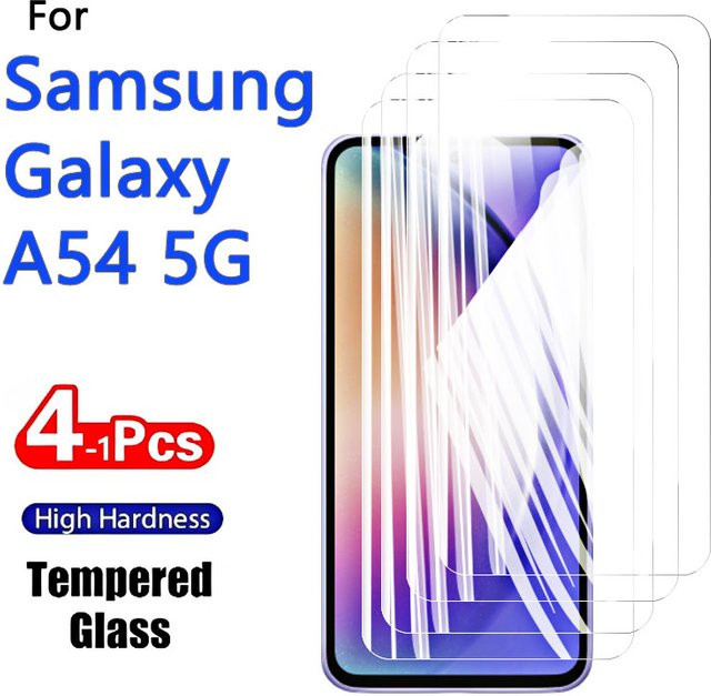 Samsung Galaxy A54 5G Displayschutzfolie aus gehärtetem Glas, 1–4 Stück, transparent - Bild 1