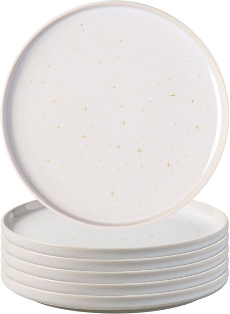 Villeroy & Boch like. Frühstücksteller Winter Glow aus Porzellan, Farbe Weiß, 6er Set, Durchmesser: 21,1 cm - Bild 1