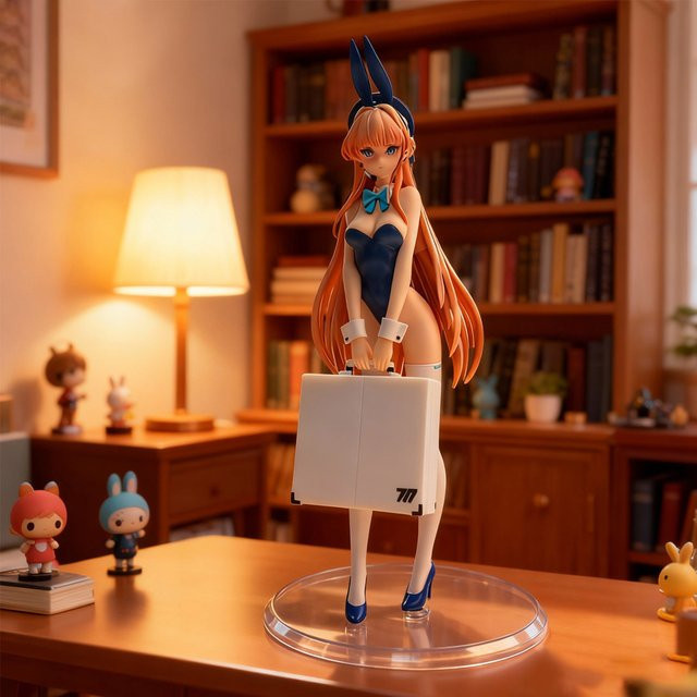 Archiv-Hasenmädchen-Figur, Anime-Mädchen-Design, blau, 23 cm, Einzelfigur - Bild 1