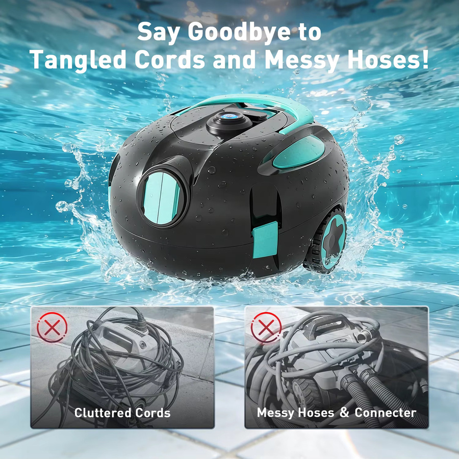 Vastorm H1 Kabelloser Roboter-Poolreiniger in Schwarz mit Doppelsaugung und Selbstparkfunktion - Bild 5