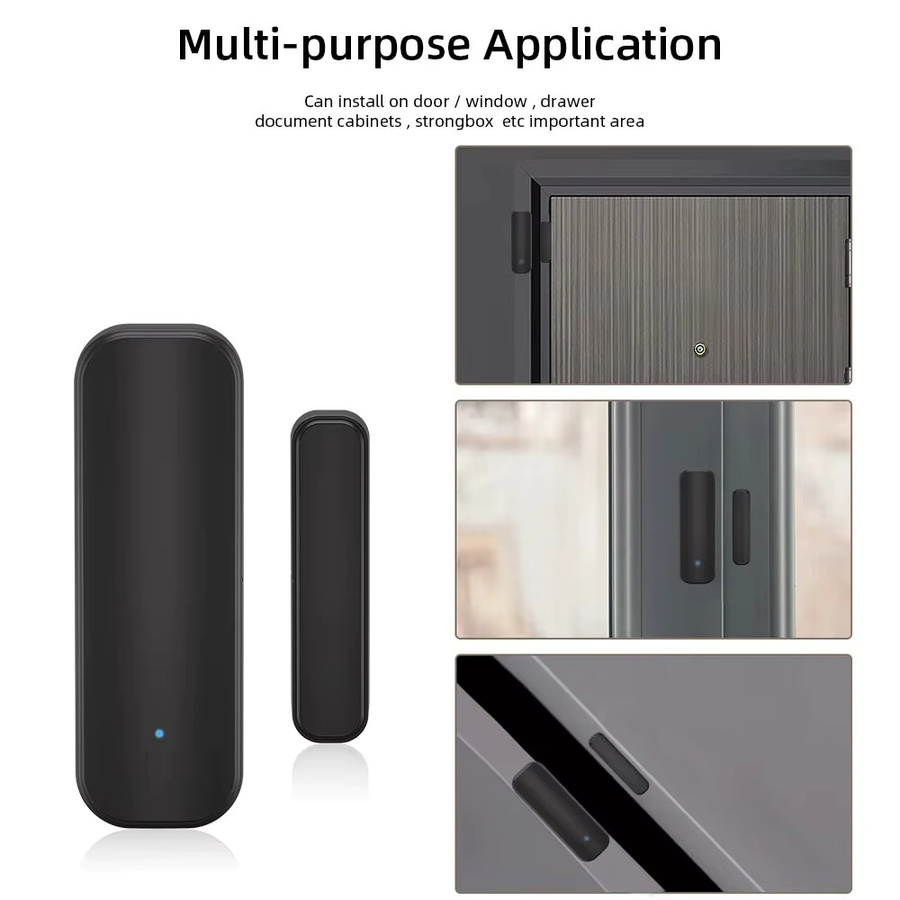 Tuya Smart Home Tür und Fenster Sensor WiFi/ZigBee Drahtloser Öffnungsdetektor in Schwarz mit App-Fernsteuerung und Alexa/Google Home Kompatibilität - Bild 3