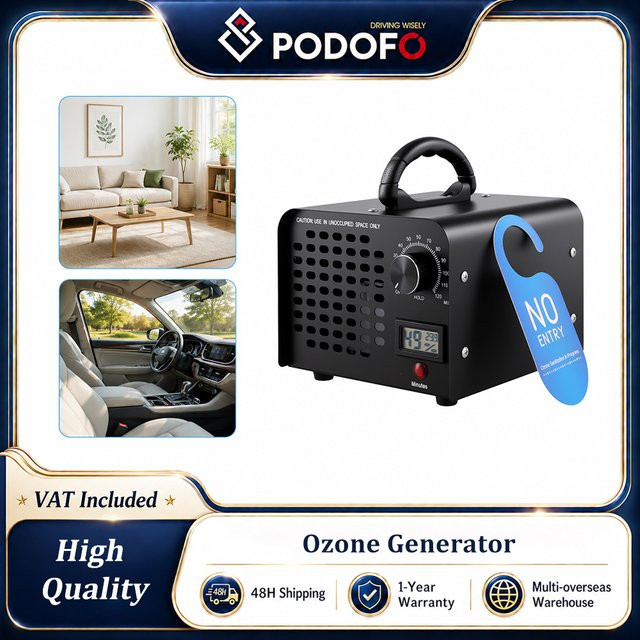 Podofo Ozongenerator Ozonmaschine in Schwarz mit 60000mg/h Ozonleistung und 120-Minuten-Timer für Heim und Gewerbe bis zu 300 m² - Bild 1