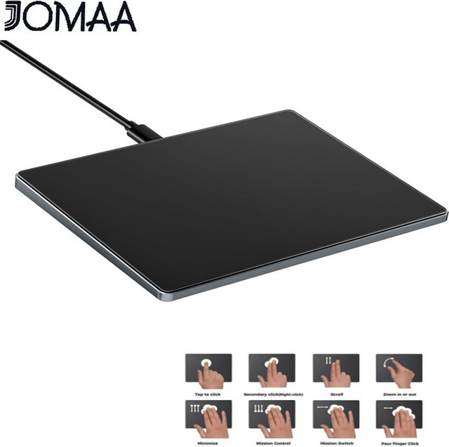 JOMAA Trackpad-Touch-Maus mit Glasoberfläche und Multi-Touch, schlanke Aluminium-USB-Maus für Windows-Computer - Bild 1