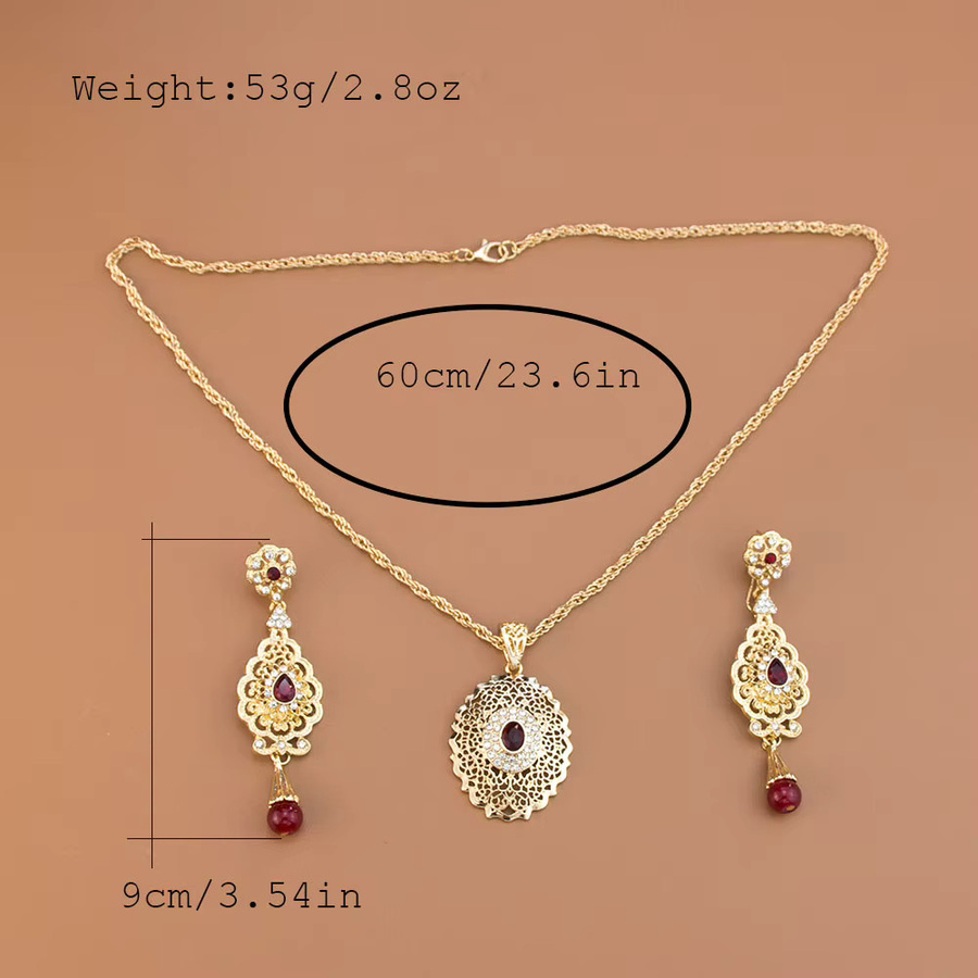 sunspice ms. Schmuck-Set, Tropfen Ohrring, Anhänger, Halskette, Gold, Damen - Bild 3