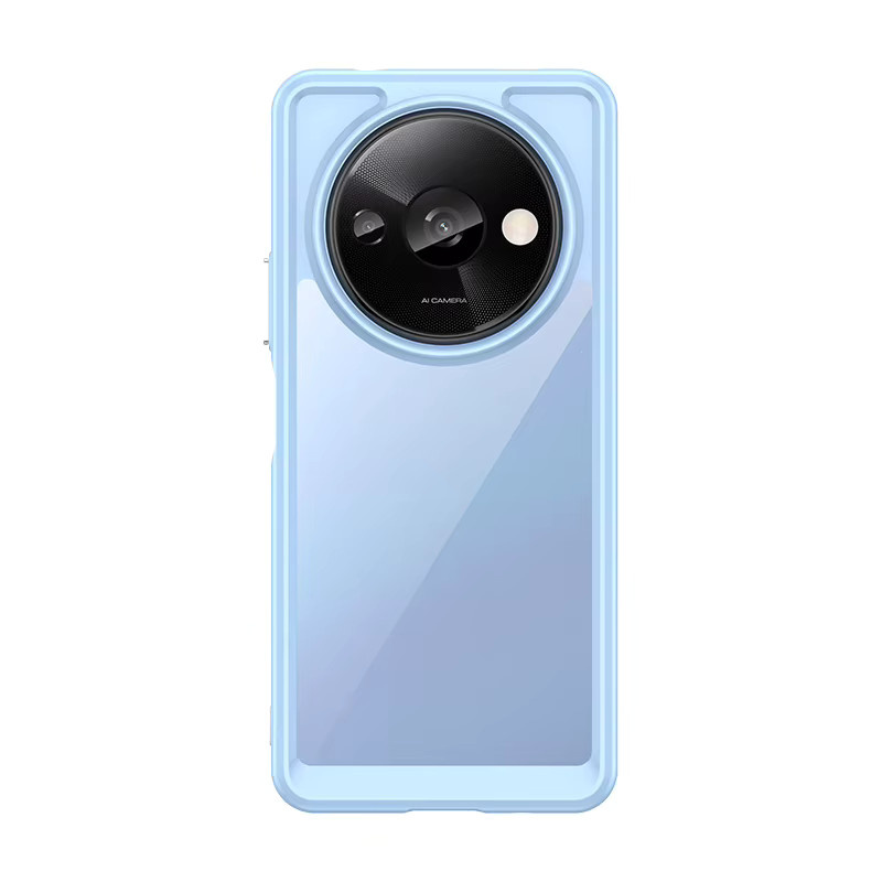Bunte und transparente stoßfeste Schutzhülle für dein Redmi A3 in Blau und Multicolour - Bild 2