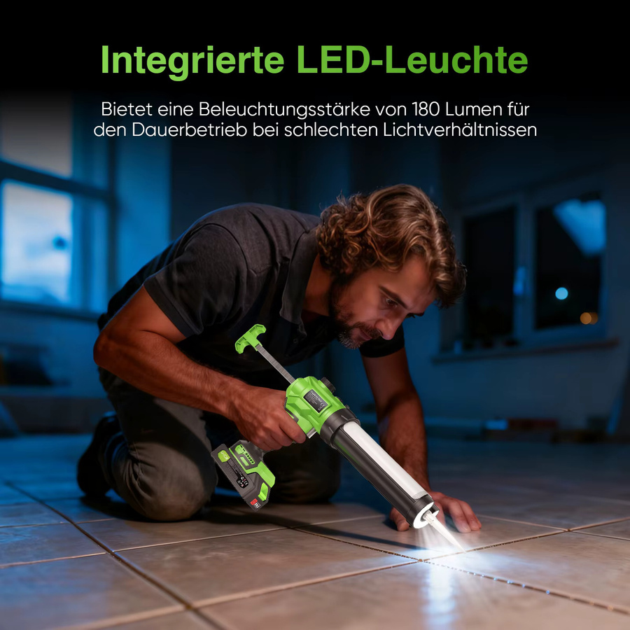 Kabellose elektrische Klebepistole von Makita mit LED-Licht für Fenster, Türen und Abdichtungen, kompatibel mit Makita-Akkus, in Rot und Grün - Bild 4