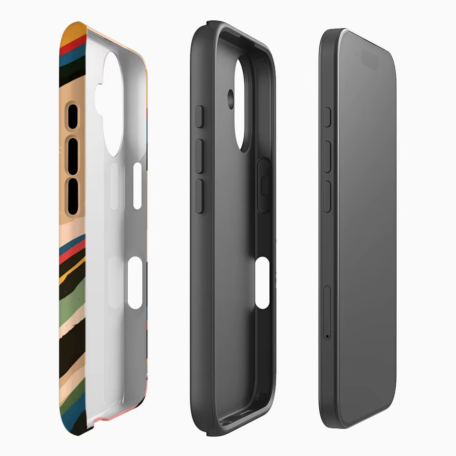 Bunte Wellen Handyhülle für Apple iPhone 11 bis iPhone 17 Pro Max Plus mit doppelschichtiger Rückseite in Multicolour - Bild 2