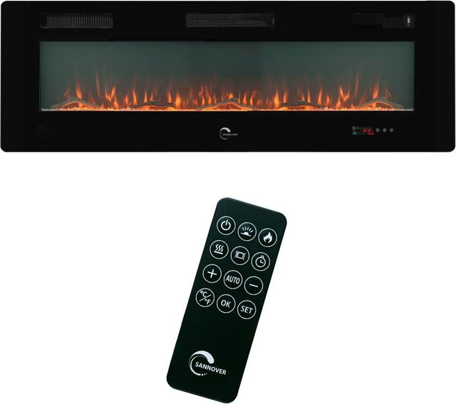 Sannover Elektrokamin Valtaia Plat mit LED-Flammeneffekt in Schwarz, Breite: 152 cm, 2000 W - Bild 1