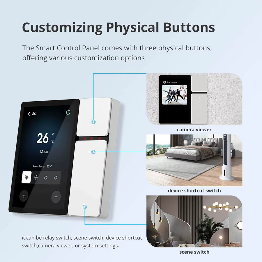 Zemismart 3,5 Zoll WiFi Smart Central Control Panel Touchscreen mit integriertem BLE Sig Mesh Hub und IR-Steuerung in Weiß, kompatibel mit der Tuya Smart App - Bild 3