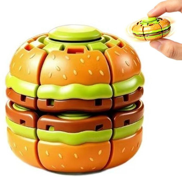 A Family Of Home Textiles Tragbarer Hamburger Stressabbau Ball, Rotierendes Fingerspitzen Kreisel Büro Spielzeug - Bild 1