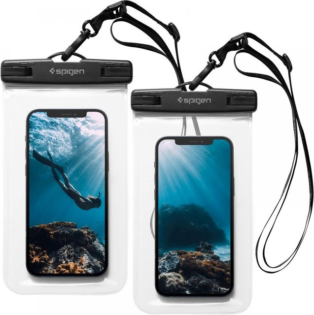 Spigen Universal Wasserfeste Handyhülle Set 2 Stück Transparent für Smartphones von 3,5 bis 7 Zoll A601 - Bild 1
