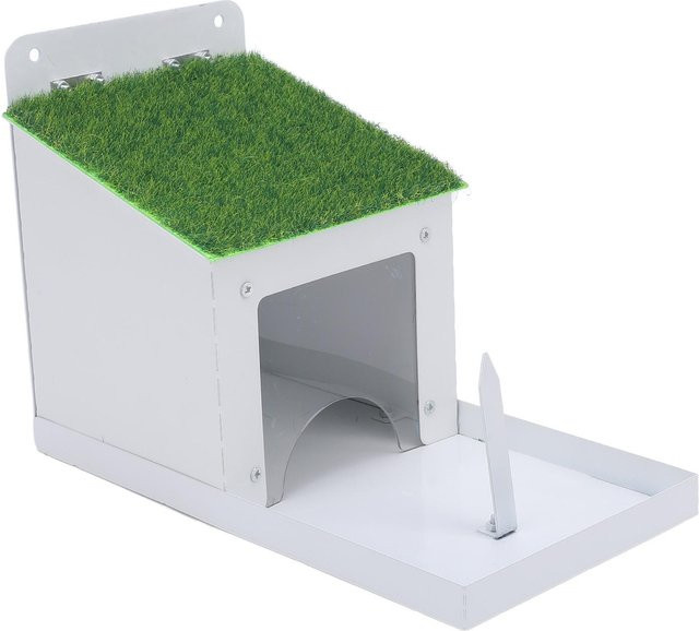 Eichhörnchenfutterspender mfySpace aus Metall mit Maiskolbenhalter für den Garten und Hinterhof in Grau - Bild 1