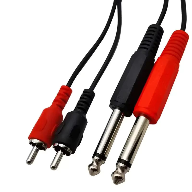 BSN RCA-Audiokabel Dual 6,35 mm Mono auf Dual RCA Lotus Stecker, Länge: 1,5 m - Bild 2