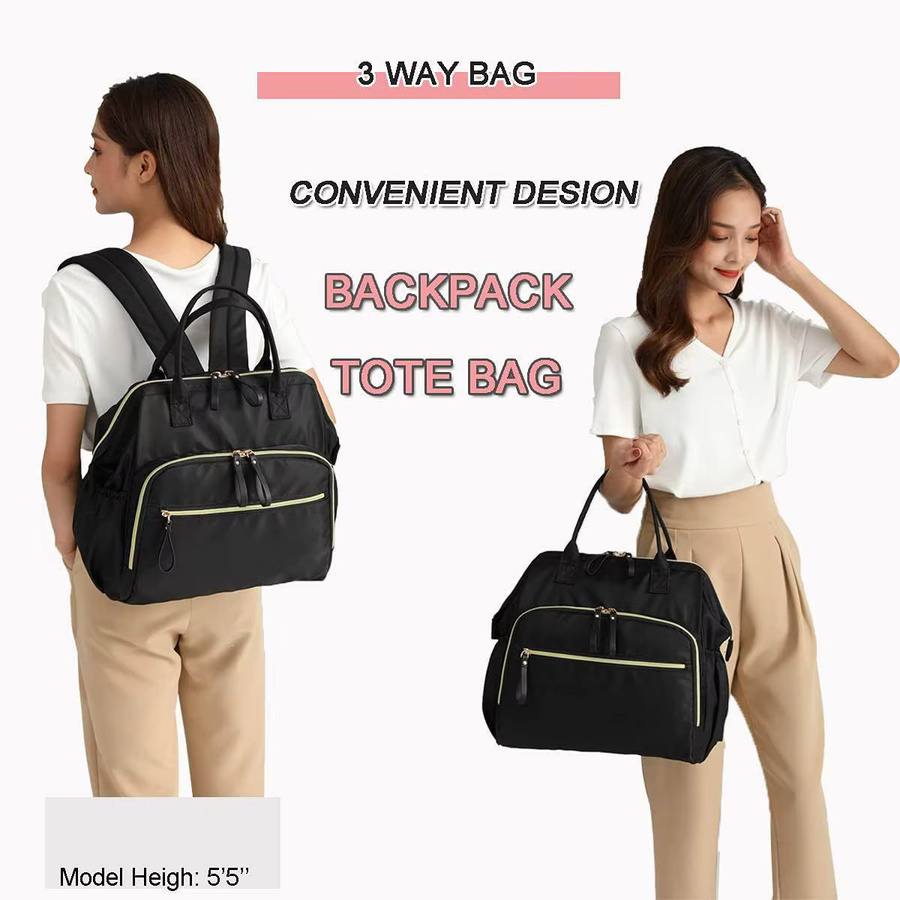 Movokbaby Windeltasche als Rucksack in Schwarz für Outdoor-Reisen und Baby-Pflege mit großer Kapazität - Bild 4