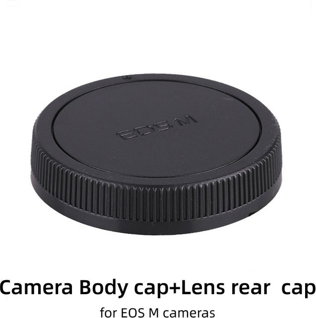 Canon Objektivrückdeckel und Kameragehäuse-Abdeckkappe in Schwarz für Spiegellose Kameras EOS M M2 M3 M5 M6 M6II M10 M50 M50II M100 M200 als Staubschutz Zubehör - Bild 1