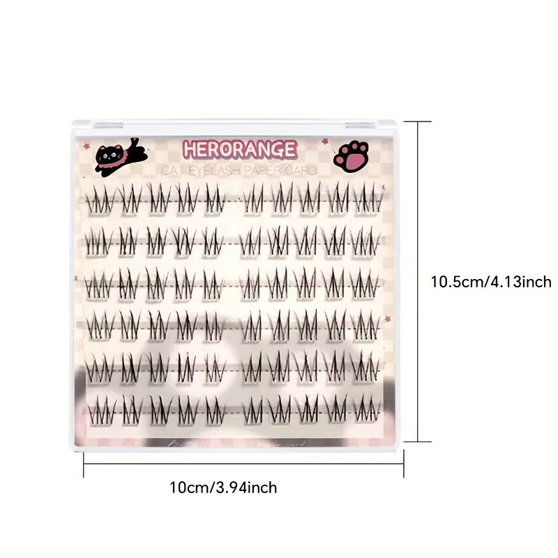 Herorange Falsche Wimpern, 60 Stück, 10-13mm, C-Curl - Bild 2