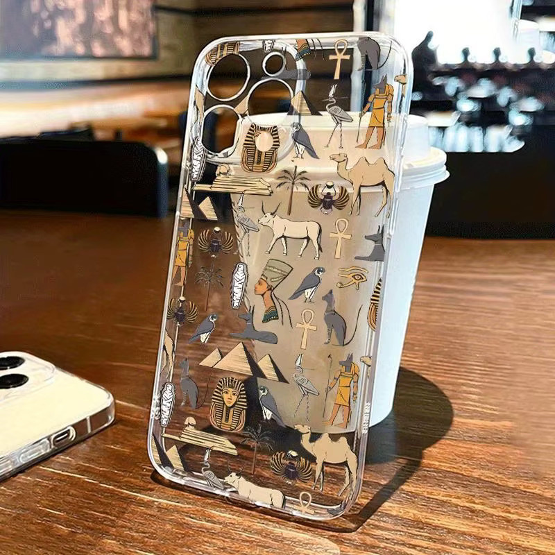 Transparente TPU-Handyhülle mit ägyptischem Kulturmuster für Apple iPhone 11 bis iPhone 17 Pro Max - Bild 2