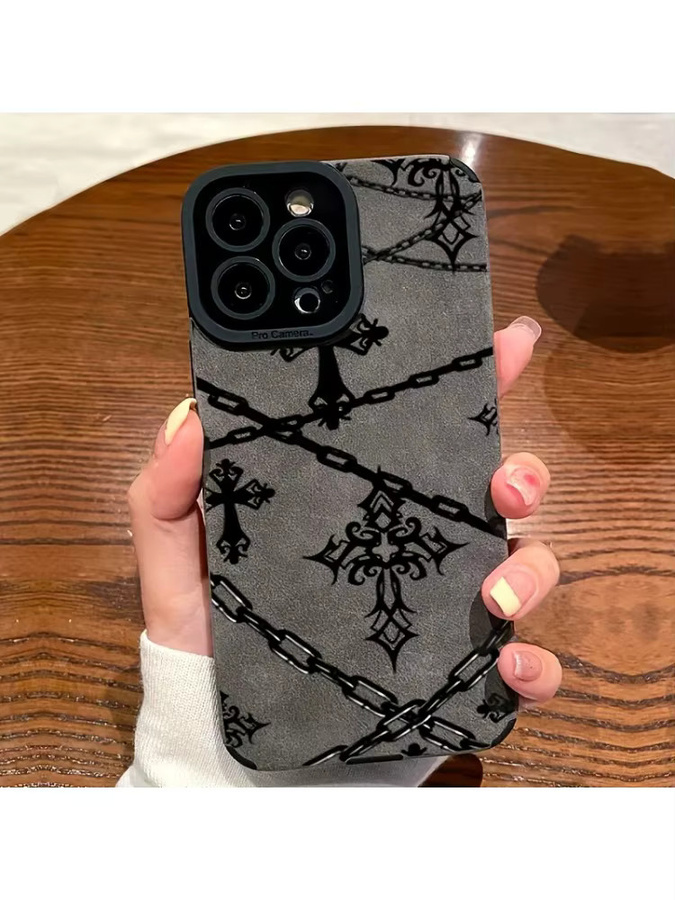 Handyhülle aus Kunstleder mit Kreuz-Kette für Apple iPhone 11 bis iPhone 17 Pro Max und SE 2022 mit Anti-Drop-Schutz - Bild 5