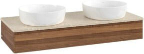 V&B Waschtischunterschrank Antao mit LED-Beleuchtung in Walnuss, B/T/H: 120 x 50 x 19 cm - Bild 1