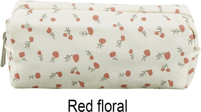 Ruidi bb Federtasche aus Leinwand mit Schleifenmuster in Weiß, B/T/H: 17,5 x 6,5 x 17,5 cm - Bild 1
