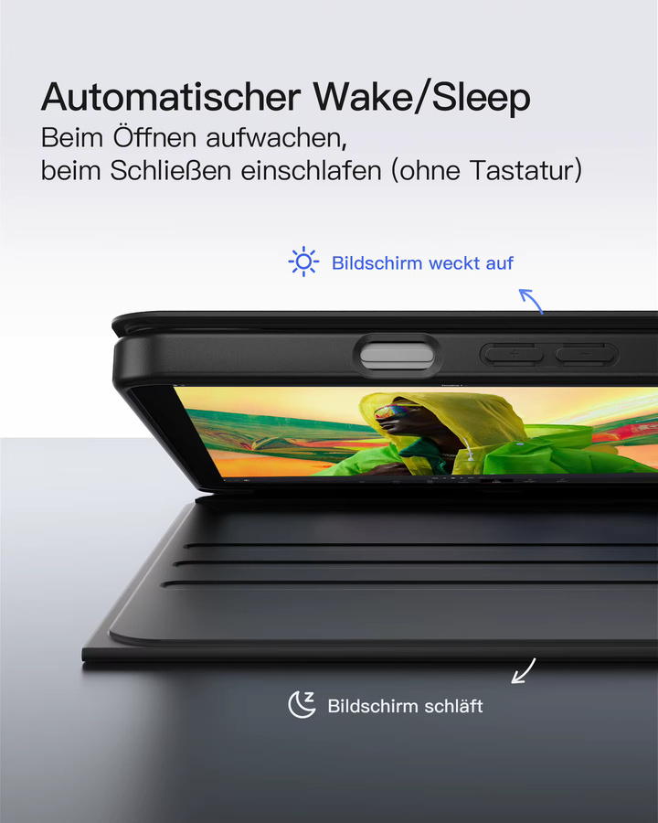 Samsung Hülle mit Tastatur für Galaxy Tab A9+ / A9 Plus 11 Zoll (2023), Schwarz - Bild 6