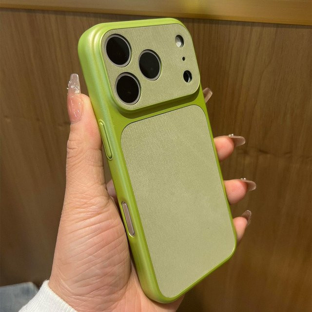 YULIN-003 Denim Jeans Handyhülle mit großem Kamerafenster und mattem Finish für iPhone 17, 16, 14, 13 in Blau oder Grün - Bild 1