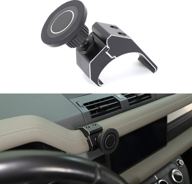 Suetlcoity Magnetische Handyhalterung aus Aluminiumlegierung für Land Rover Defender 2020-2026, Schwarz - Bild 1