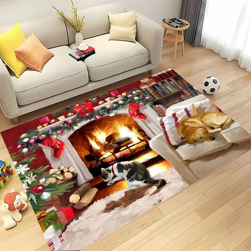 AISILK MOON Druckteppich Weihnachten mit 3D HD Druck in Multicolor, rutschfeste Bodenteppich für Wohnzimmer und Kinderzimmer, B/T: 60 x 40 cm - Bild 1
