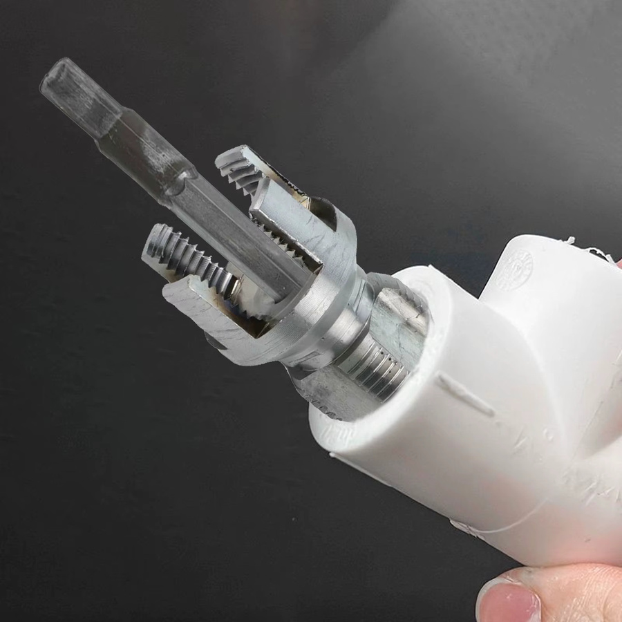 Vibratite 2er Set PVC Wasser Rohr Einfädler Kit zum schnellen Schneiden von Innen- und Außengewinden in 20mm und 25mm, Farbe: Silber - Bild 1