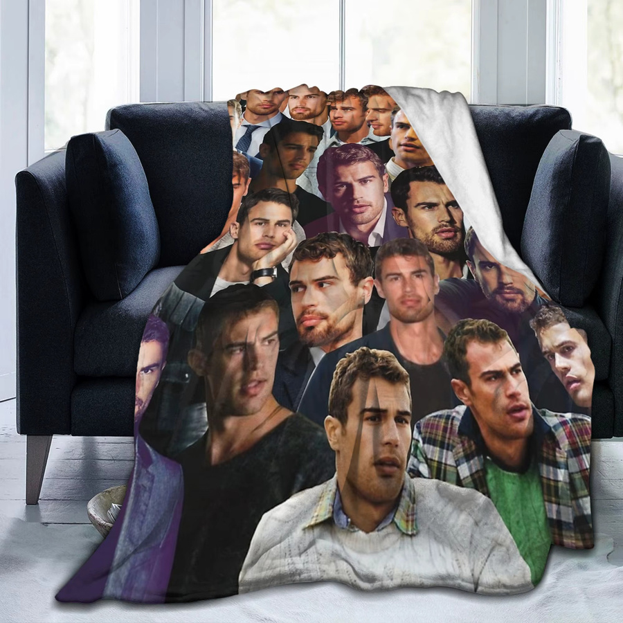 Theo J-James Fleece-Überwurfdecke mit Foto-Collage, mehrfarbig, super warm und atmungsaktiv - Bild 5