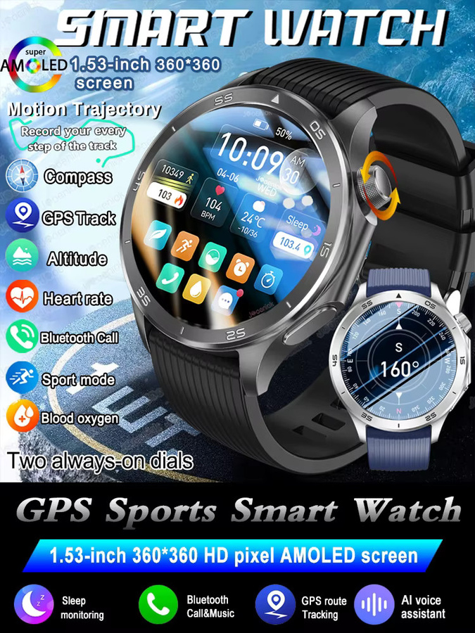 OPPO Smartwatch, Schwarz, Edelstahl, GPS, Bluetooth - Bild 7