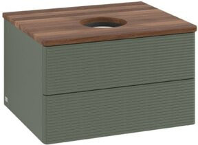 V&B Waschtischunterschrank Antao mit Frontstruktur in Grau-Grün lackiert, B/T/H: 60 x 36 x 50 cm - Bild 1