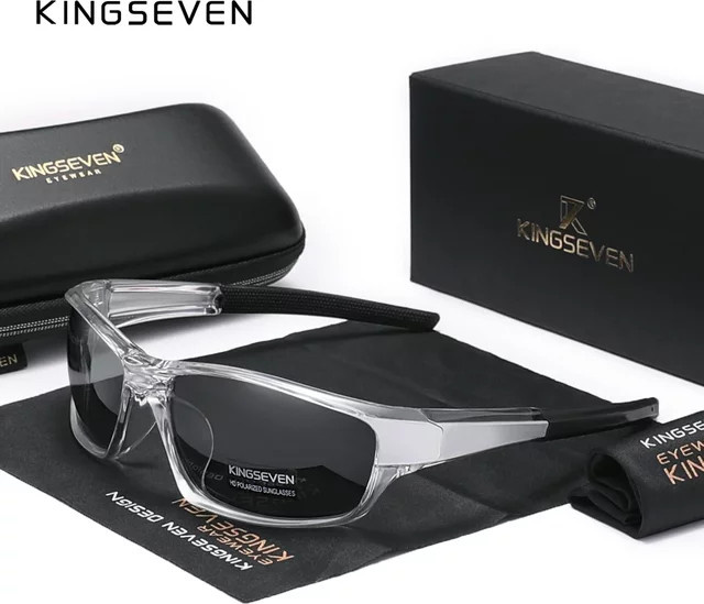 KINGSEVEN Sportsonnenbrille, Vollrand, transparent, Unisex, polarisiert - Bild 1