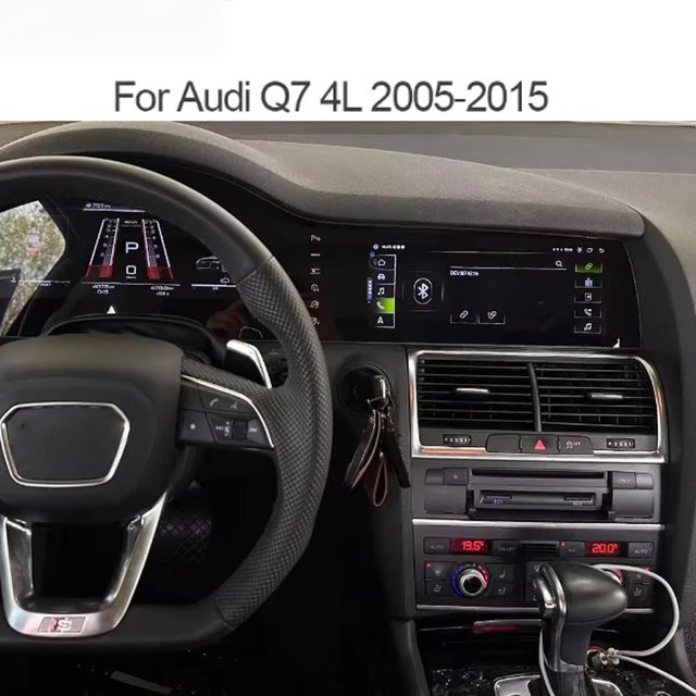 YANFU Android Autoradio mit virtuellem Cockpit und kabellosem CarPlay für Audi Q7 4L 2005-2015, Schwarz - Bild 1