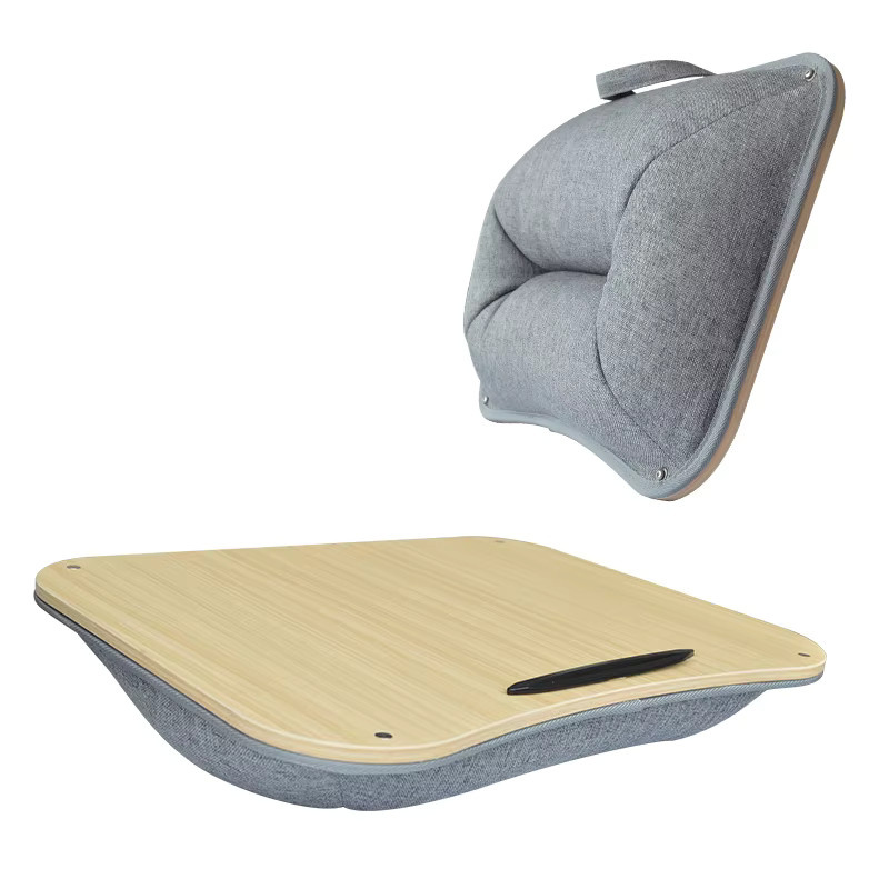 MUMUCC Laptop-Schreibtisch aus Holz mit Lendenwirbelstütze, abnehmbarer Tischplatte und Schaumstoffkissen - Bild 6
