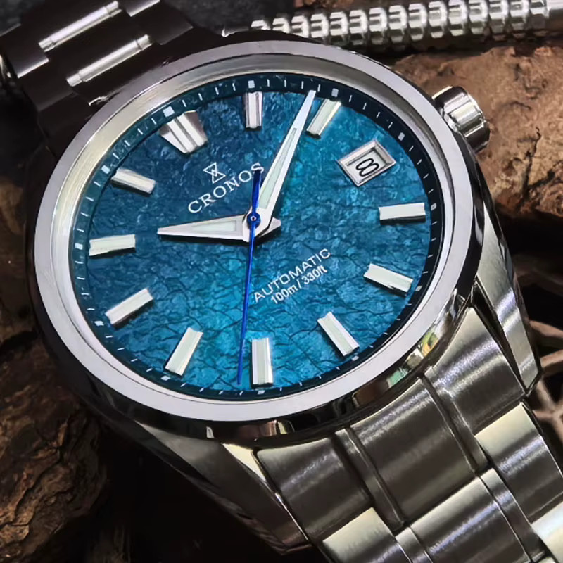 Cronos Armbanduhr Automatik, Edelstahl, Weißes Zifferblatt, 36 mm, Herren - Bild 2